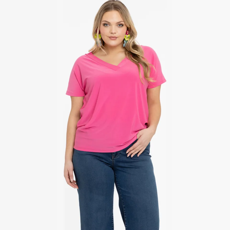 Yoek T-shirt v-hals roze, foto 2