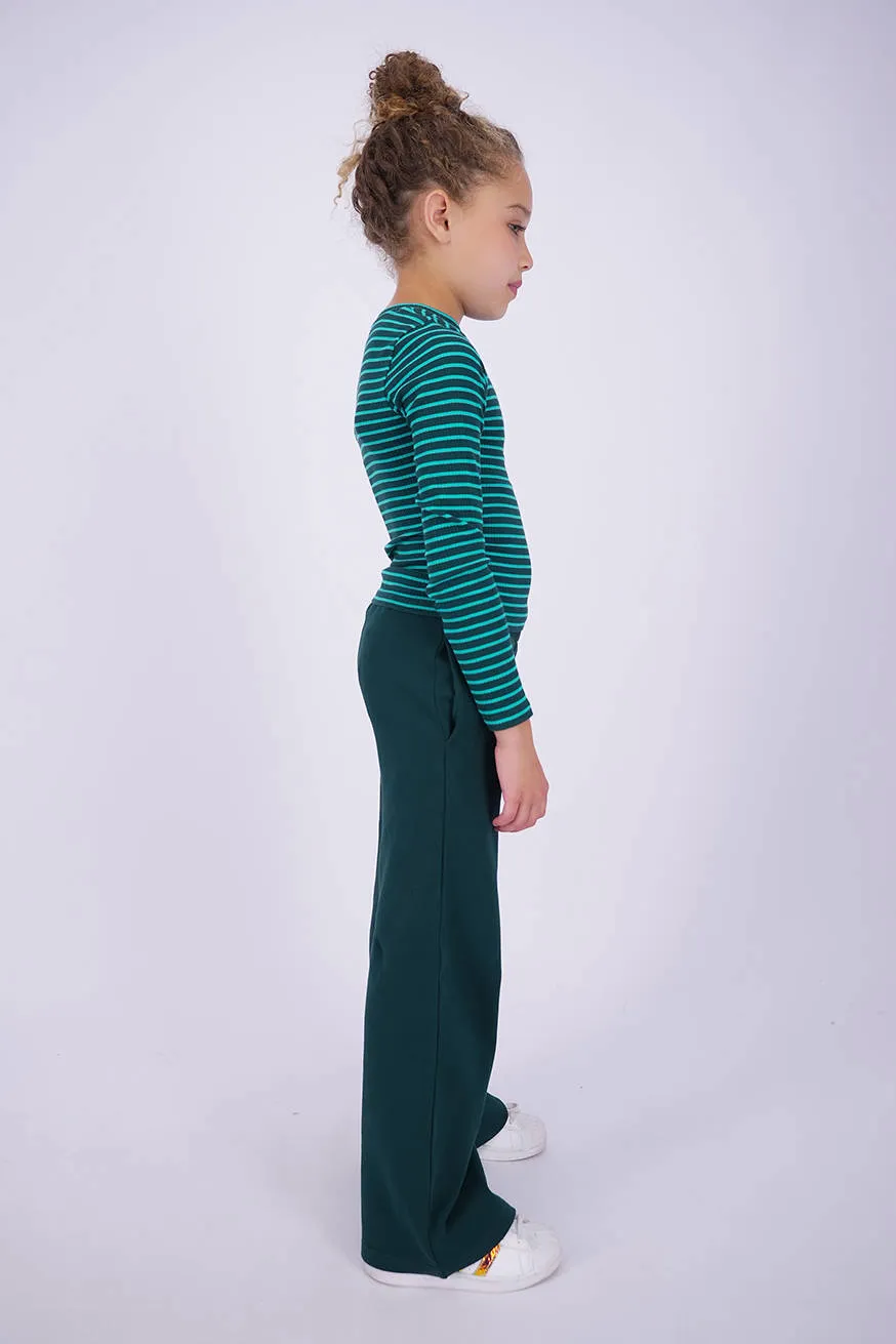 Vingino wide leg casual broek donkergroen, foto 6