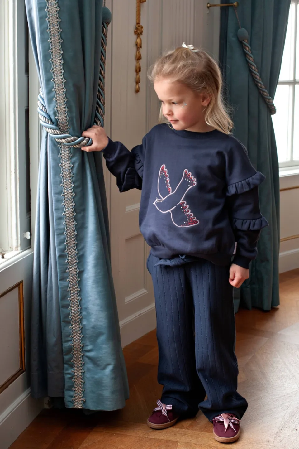 Jubel sweater met ruches en print - donkerblauw, foto 5