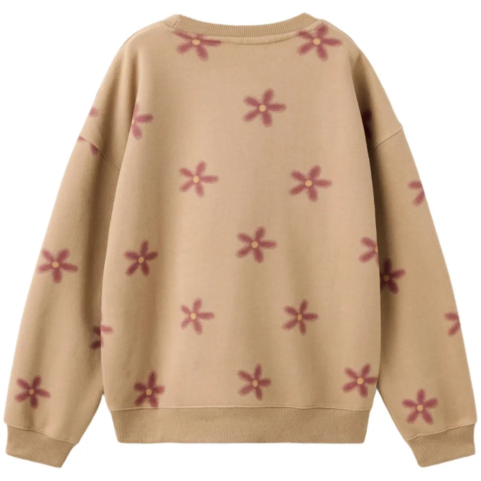 Mango Kids gebloemde sweater - bruin, foto 2