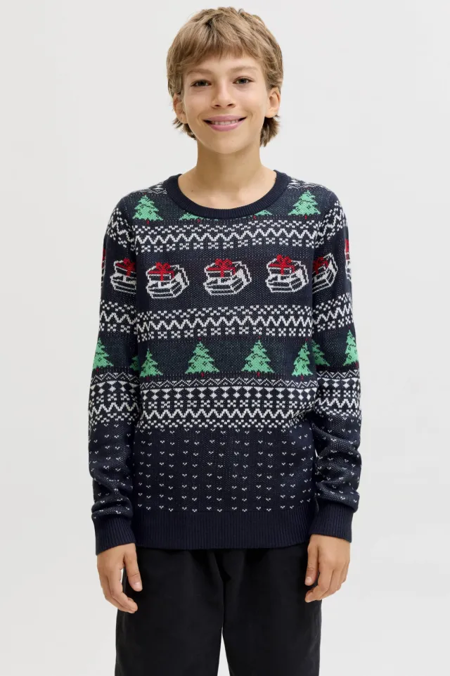 Jack & Jones JUNIOR kersttrui donkerblauw