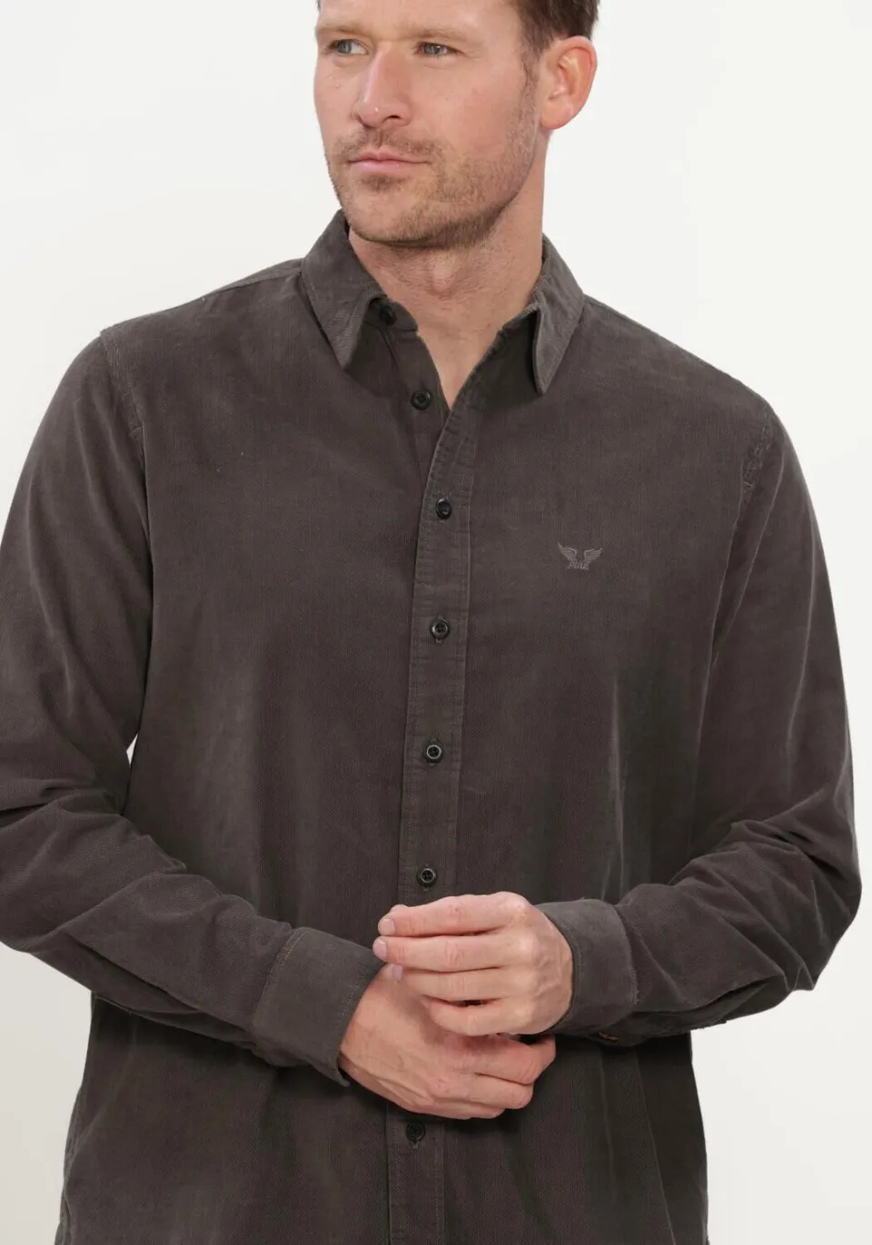 PME Legend Regular Fit ribfluwelen overhemd antraciet, foto 4