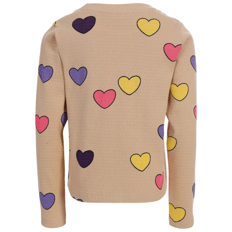 LOOXS Little aansluitende longsleeve met hartjes beige, foto 4