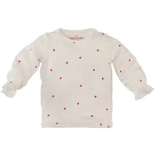 Z8 newborn Femme longsleeve ecru met rode hartjes, foto 3