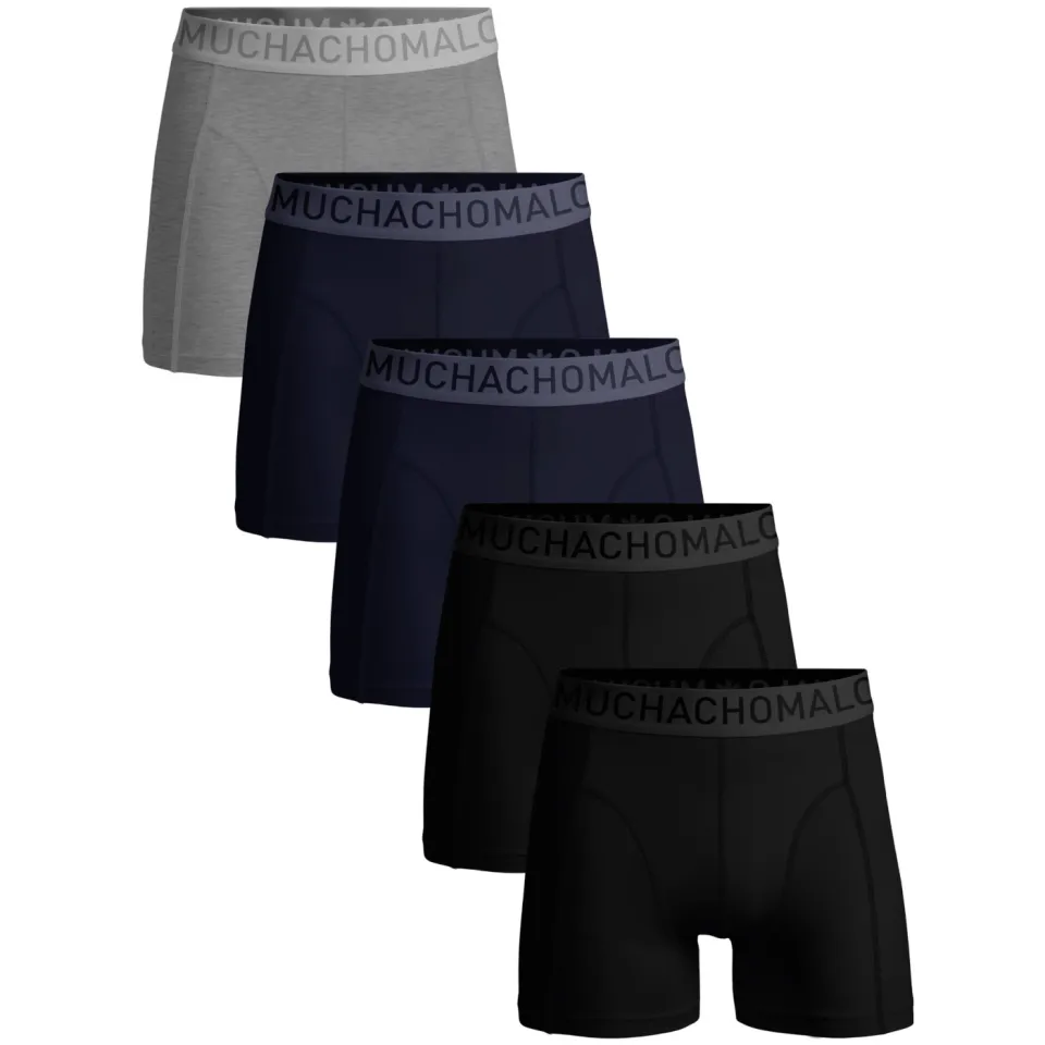 Muchachomalo boxershorts (set van 5) zwart/paars/grijs, foto 2