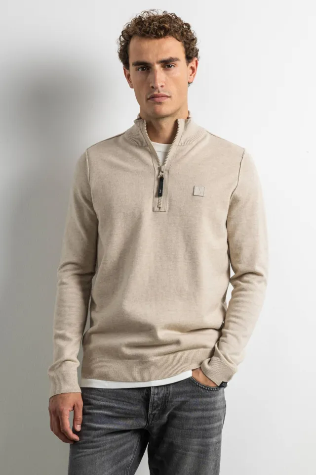 Butcher of Blue regular fit gebreide trui met wol - lt. sand