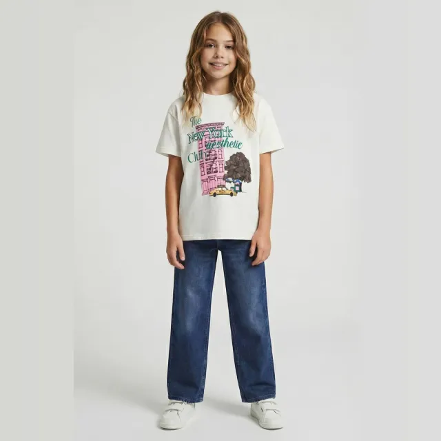 Cars straight leg jeans medium blue denim Stone Used