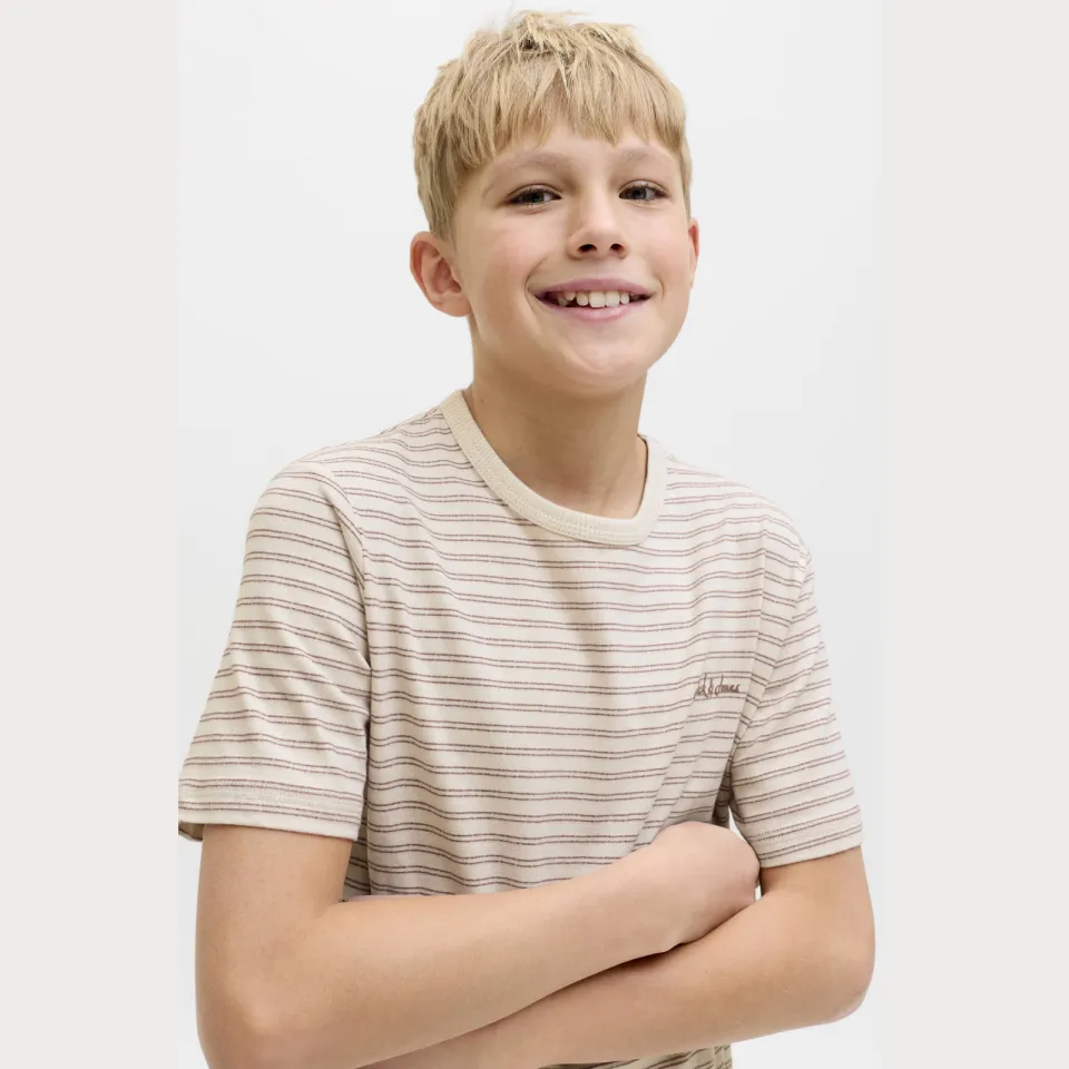 Jack & Jones JUNIOR gestreepte T-shirt beige, foto 3