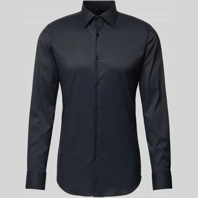 Boss Slim fit zakelijk overhemd van fijn twill met stretch zwart, foto 2