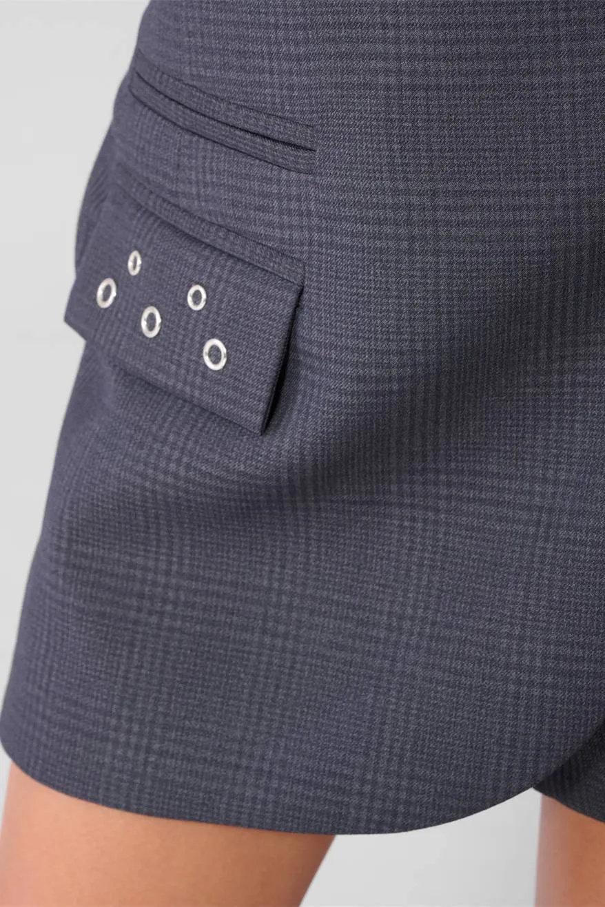 Shoeby korte skort met studs - grijs, foto 6