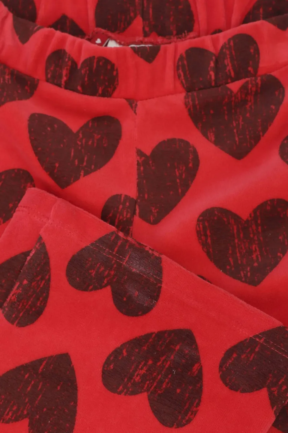 LOOXS little fluwelen flared broek met hartjes rood, foto 6