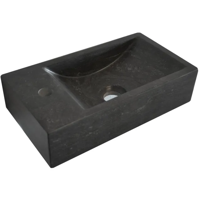 Boss & Wessing BWS Natuursteen Fontein Zwart 40x22x10 cm (Kraangat Links)