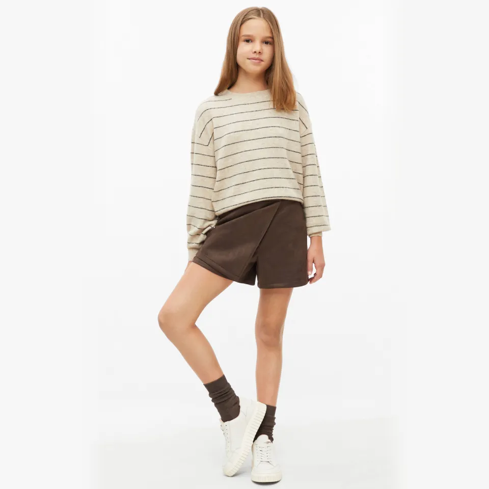 S.Oliver suède skort donkerbruin, foto 3