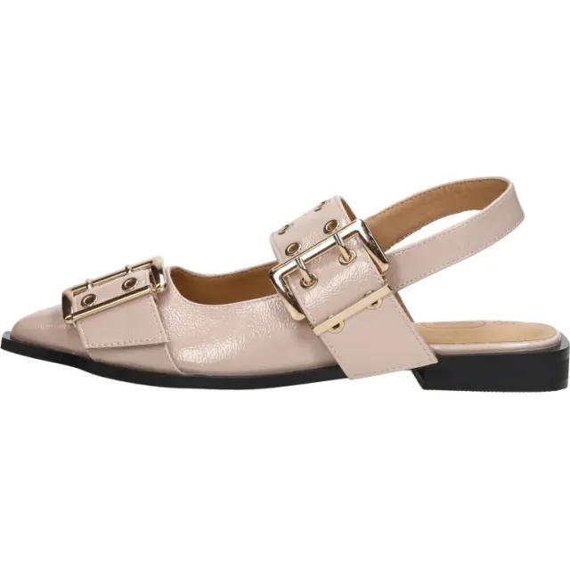 Shoecolate Slingbacks platte sandalen taupe, foto 2