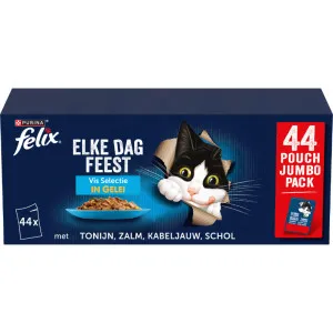 Felix Elke Dag Feest vis selectie in gelei kattenvoer 44 x 85 g, foto 3