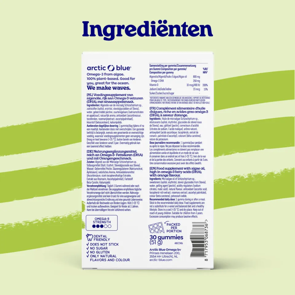 Arctic Blue Omega-3 Vitamine D & Iodine Tropical 30 gummies, foto 2