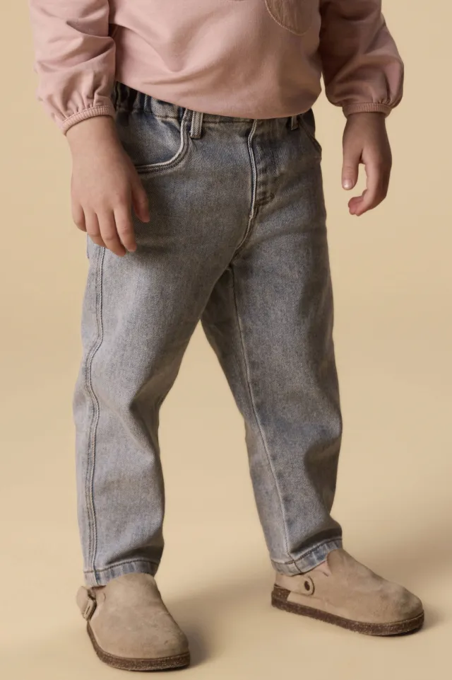 Lil' Atelier MINI loose fit jeans - mediumblauw Medium blue denim
