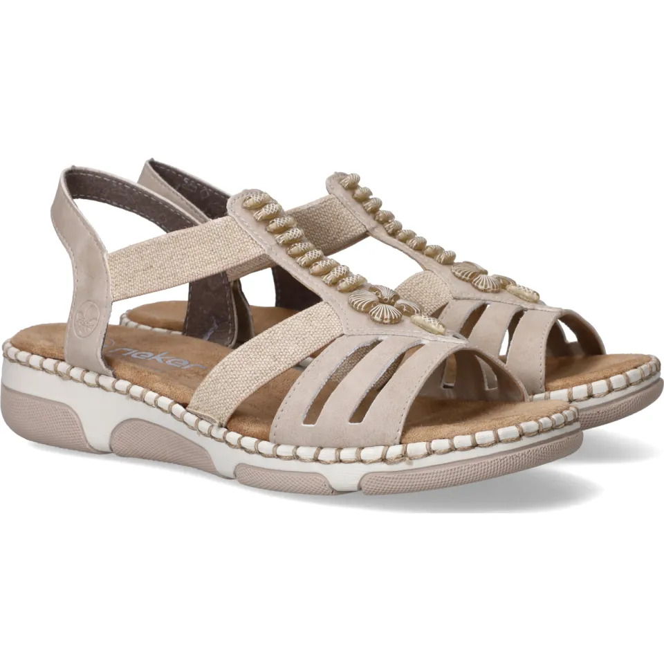 Rieker 66201 sandalen beige, foto 4