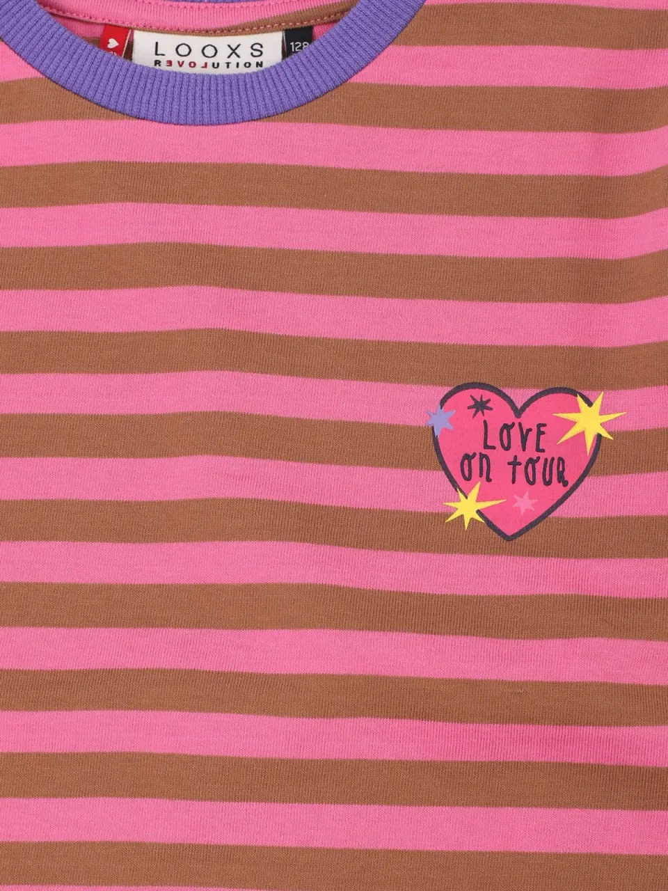 LOOXS little oversized gestreepte longsleeve roze, foto 4