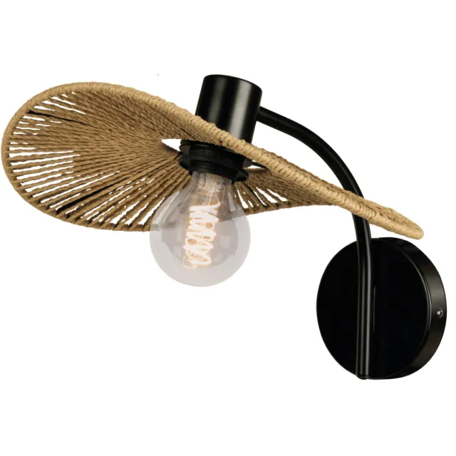 EGLO Siruela Wandlamp - E27 - Ø 36,5 cm - Bruin|Zwart - Papier Zwart;Lichtbruin;