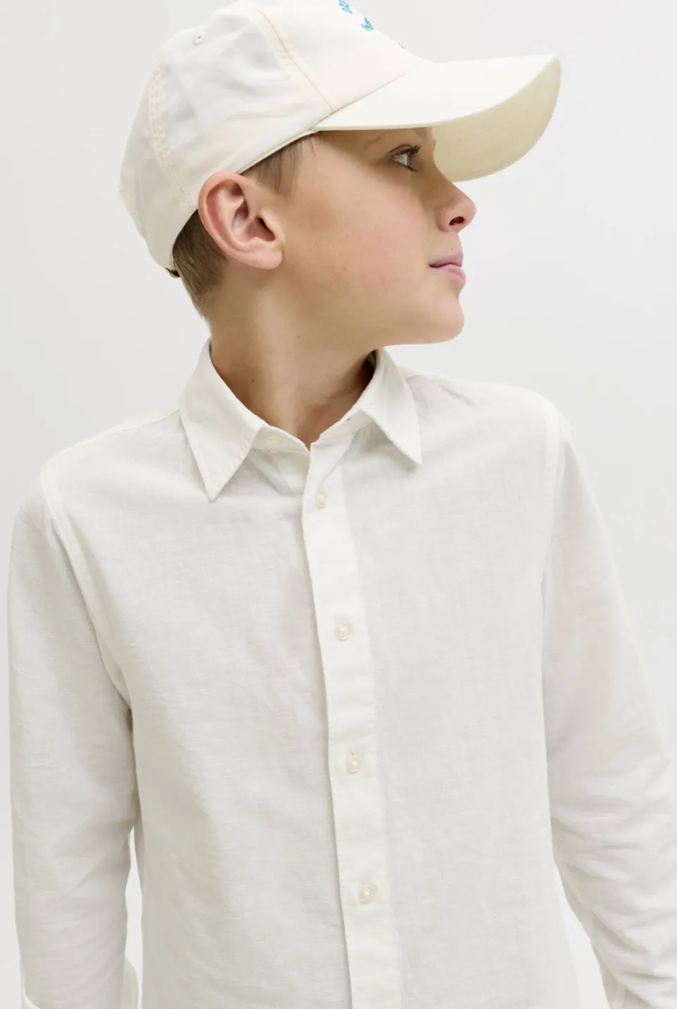 Jack & Jones JUNIOR overhemd met linnen wit, foto 5