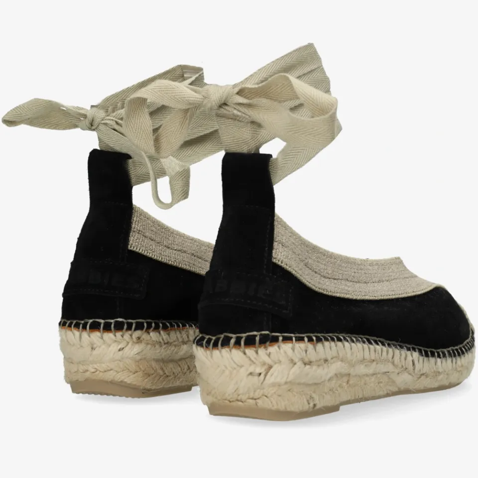 Shabbies Amsterdam Palma Kimono espadrille Suède Zwart, foto 2