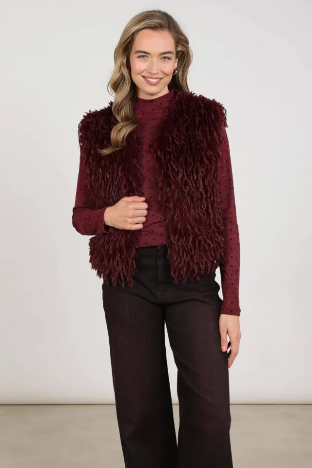 NUKUS gilet - donkerrood
