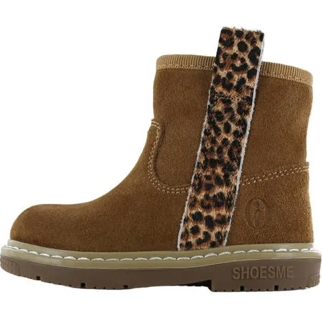 Shoesme suède enkelboots met panterprint - cognac, foto 4