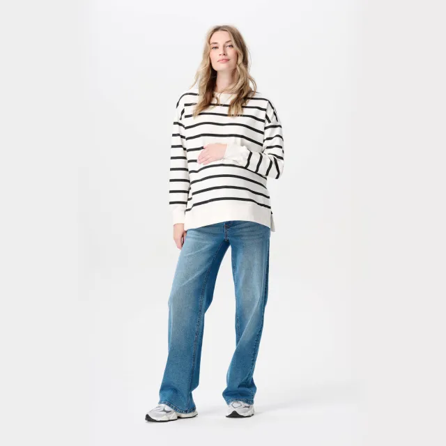 Noppies maternity high waist zwangerschaps wide leg jeans blauw Vintage Blue