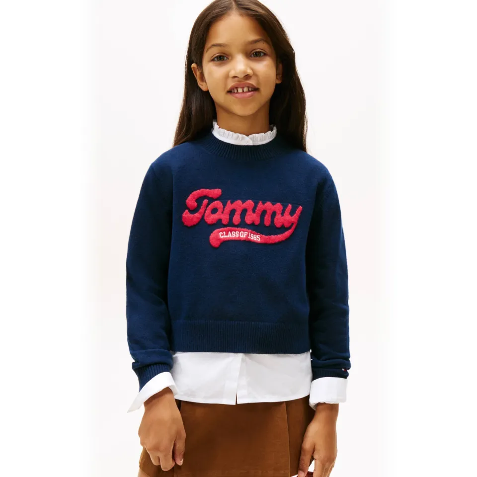 Tommy Hilfiger sweater donkerblauw donkerblauw/rood, foto 4