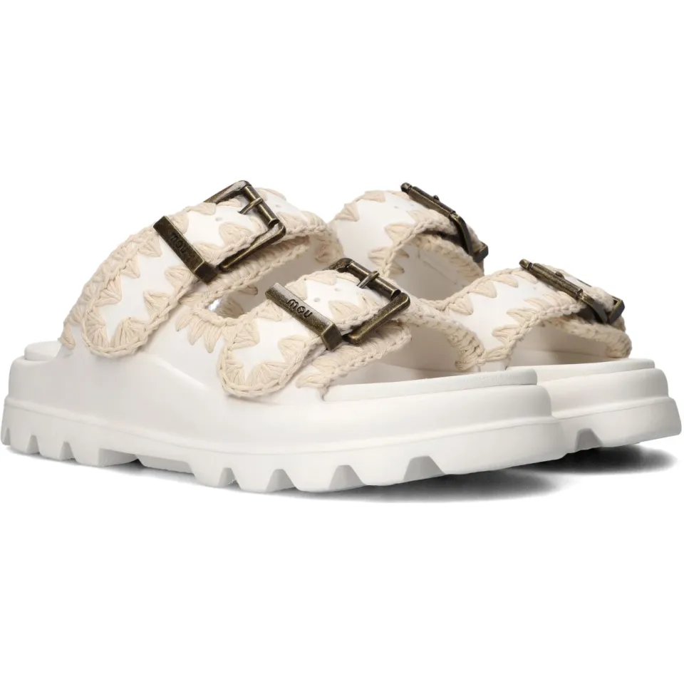 Mou Eva one-piece slide slippers wit, foto 3
