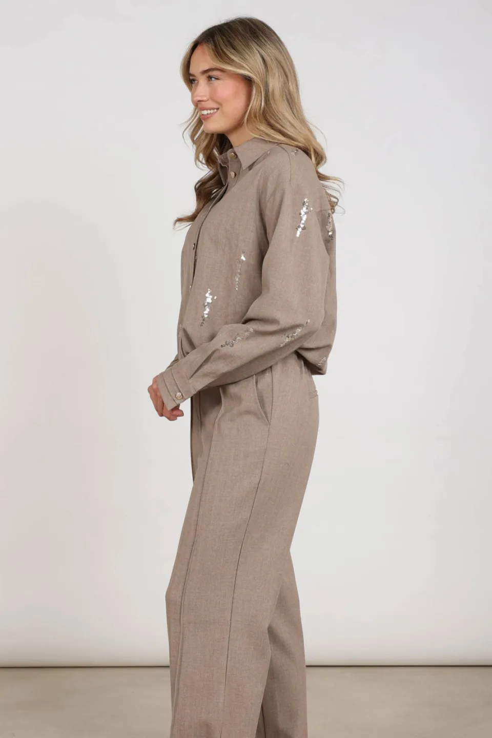 NUKUS Annelynn blouse taupe, foto 6