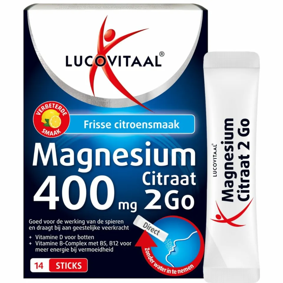 Lucovitaal Magnesium 400 mg 2Go poedersticks, foto 3