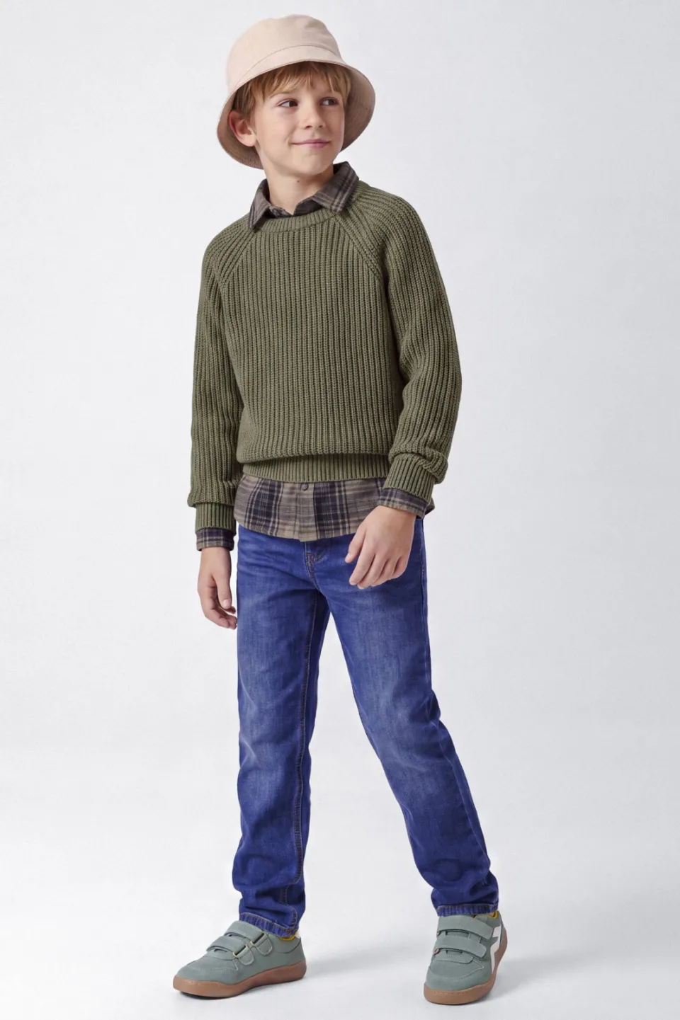 NAME IT KIDS trui groen grof gebreid, foto 4