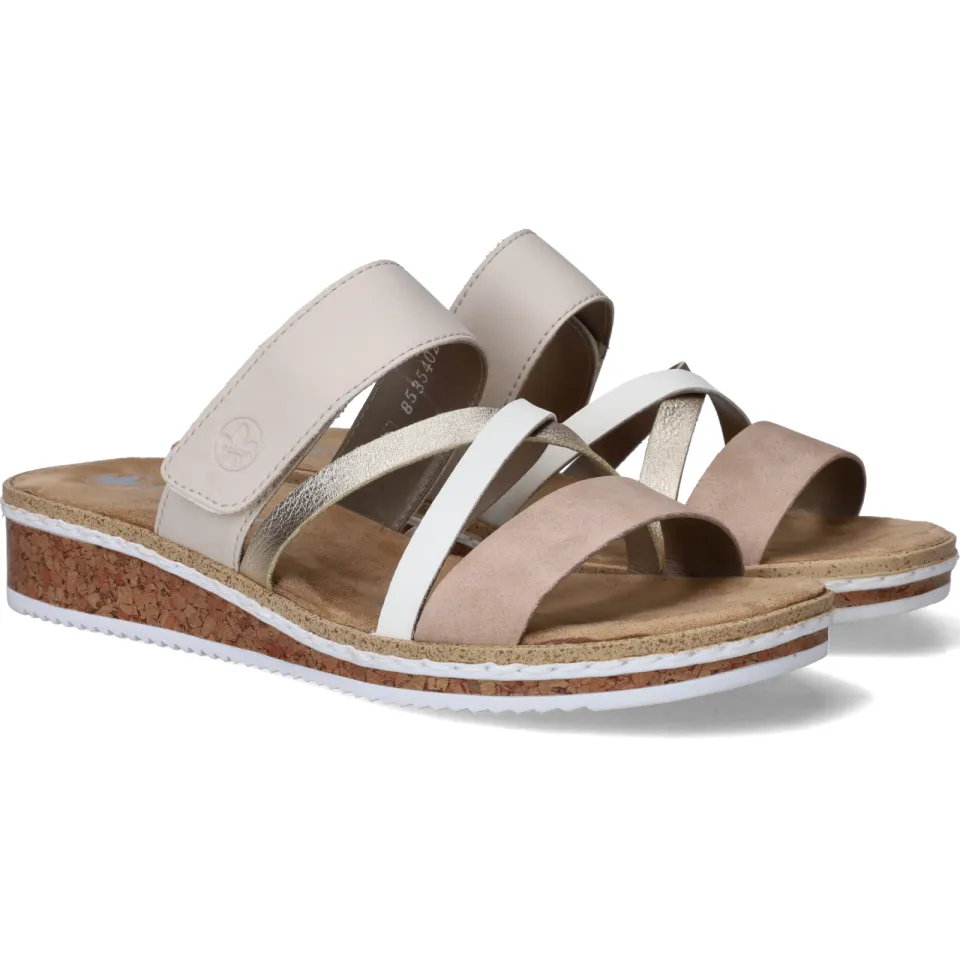 Rieker open teen slippers beige, foto 7