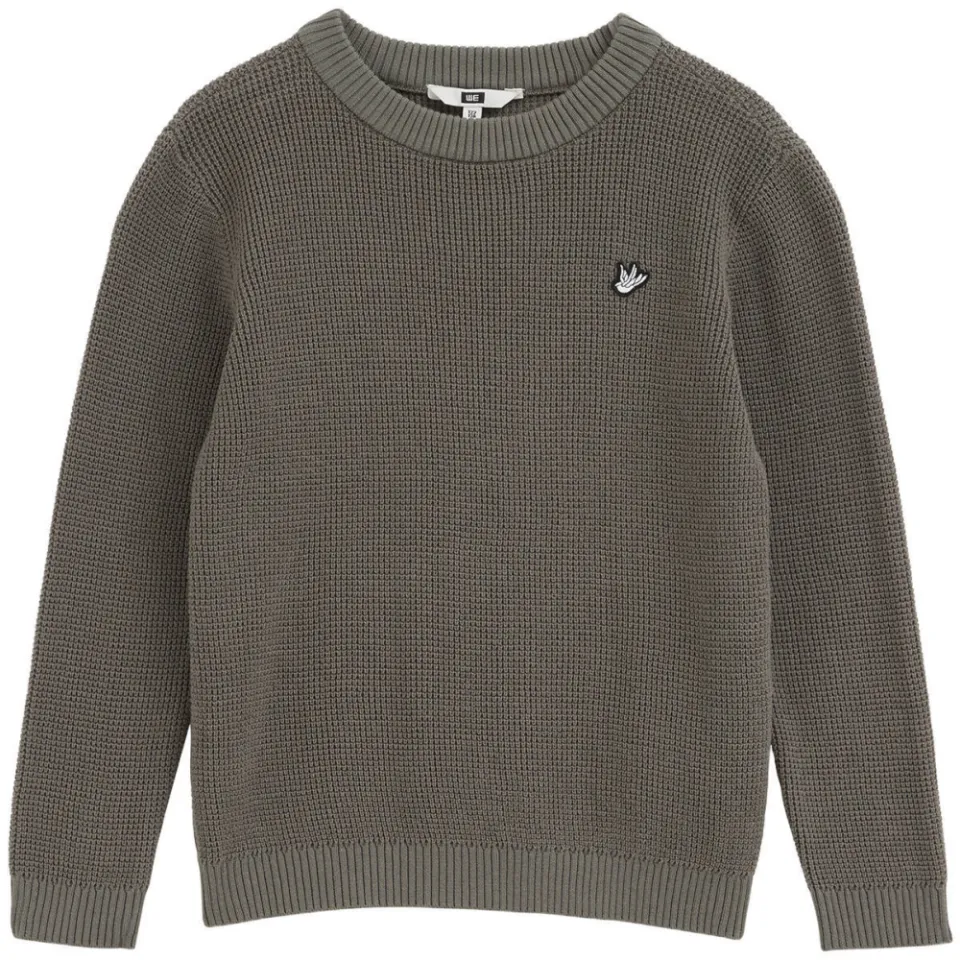 WE Fashion katoenen gebreide trui - olijfgroen, foto 2
