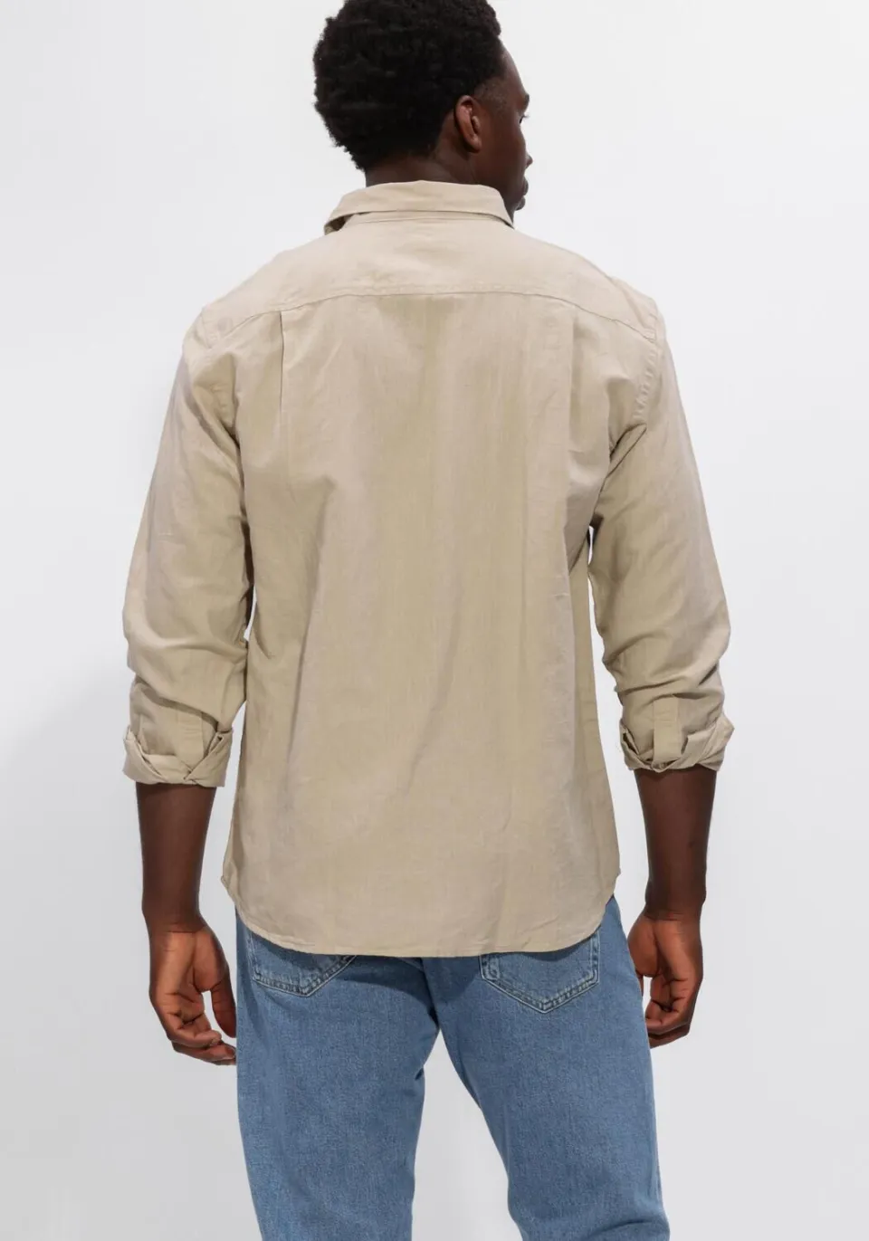 Selected Men Heren Overhemden Slhregclay Linenblend Ls Shirt Cla Noos - Zand, foto 3