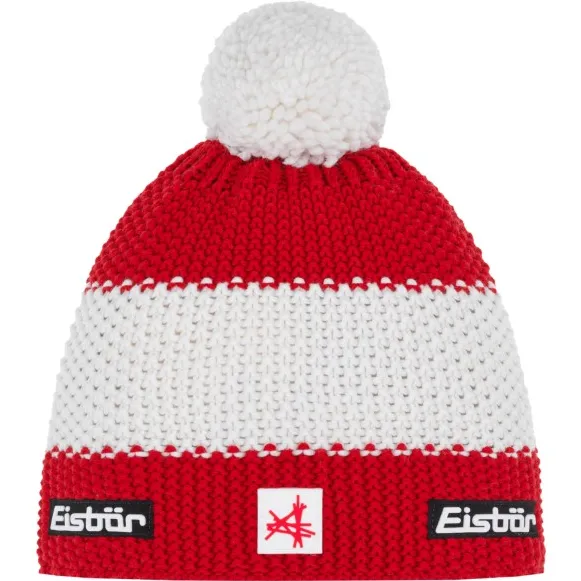 EISBÄR Star Pompon Ski Austria - Muts maat One Size, rood