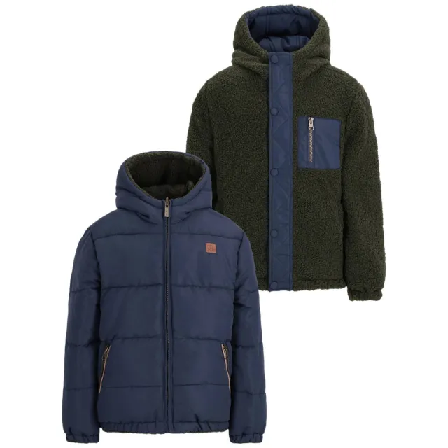 Like Flo Albon reversible teddy winterjas marineblauw, foto 2
