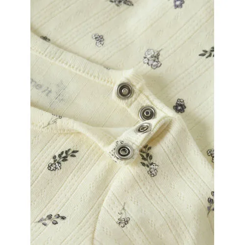 NAME IT BABY gebloemde romper ecru Meisjes Katoen Ronde hals Bloemen, foto 3