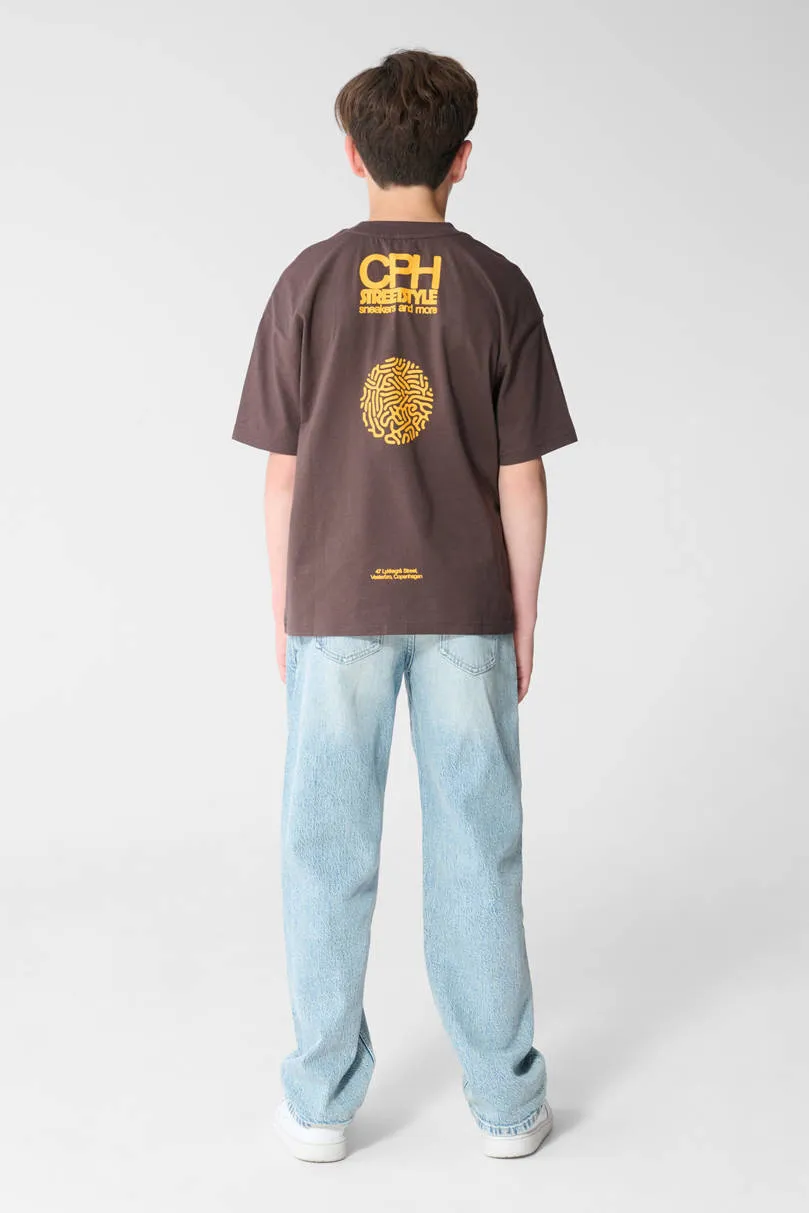 Shoeby T-shirt met backprint donkerbruin, foto 5
