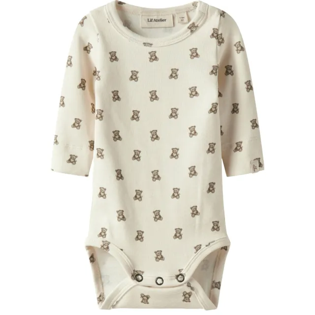 Lil' Atelier Nbngayo Elo babyromper beige Ecru/bruin