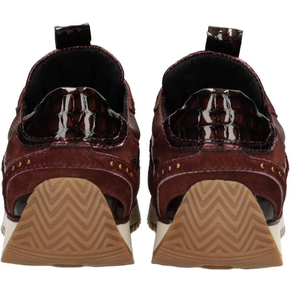 Poelman Valeria leren sneakers met studs - bordeaux, foto 4