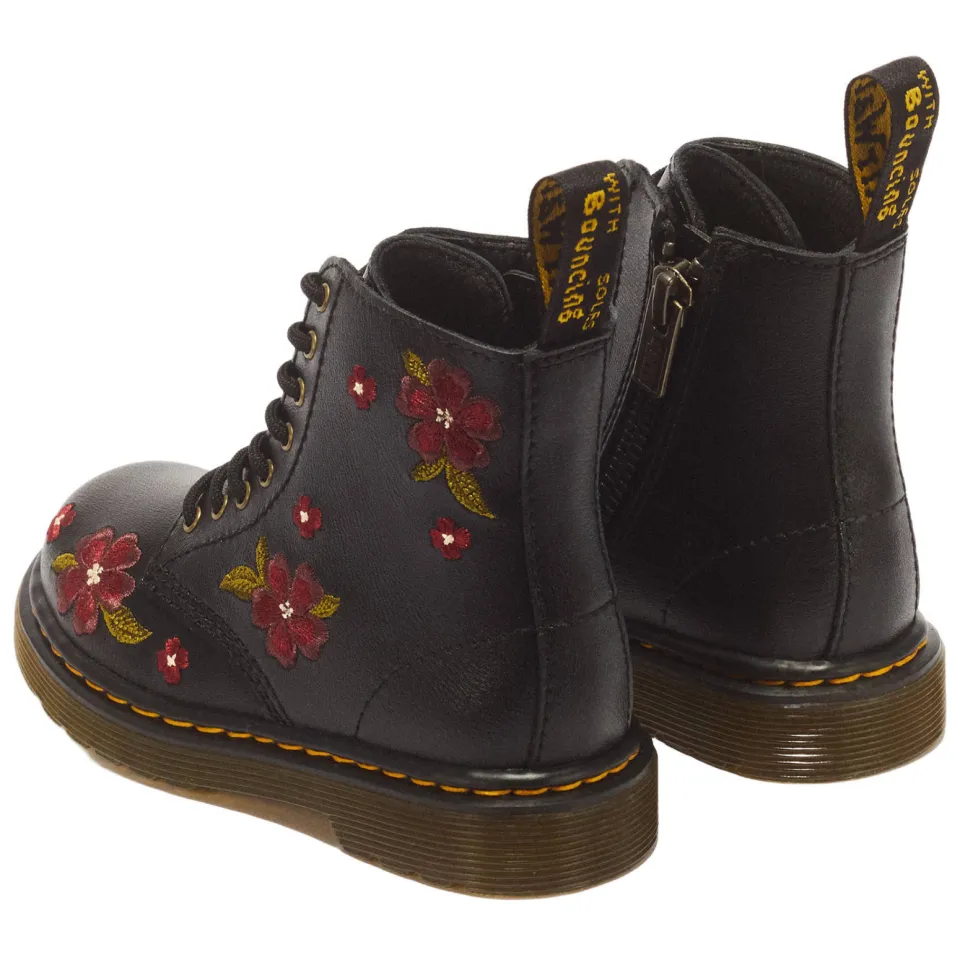 Dr. Martens 1460 Pascal leren gebloemde enkelboots met borduursels - zwart, foto 2