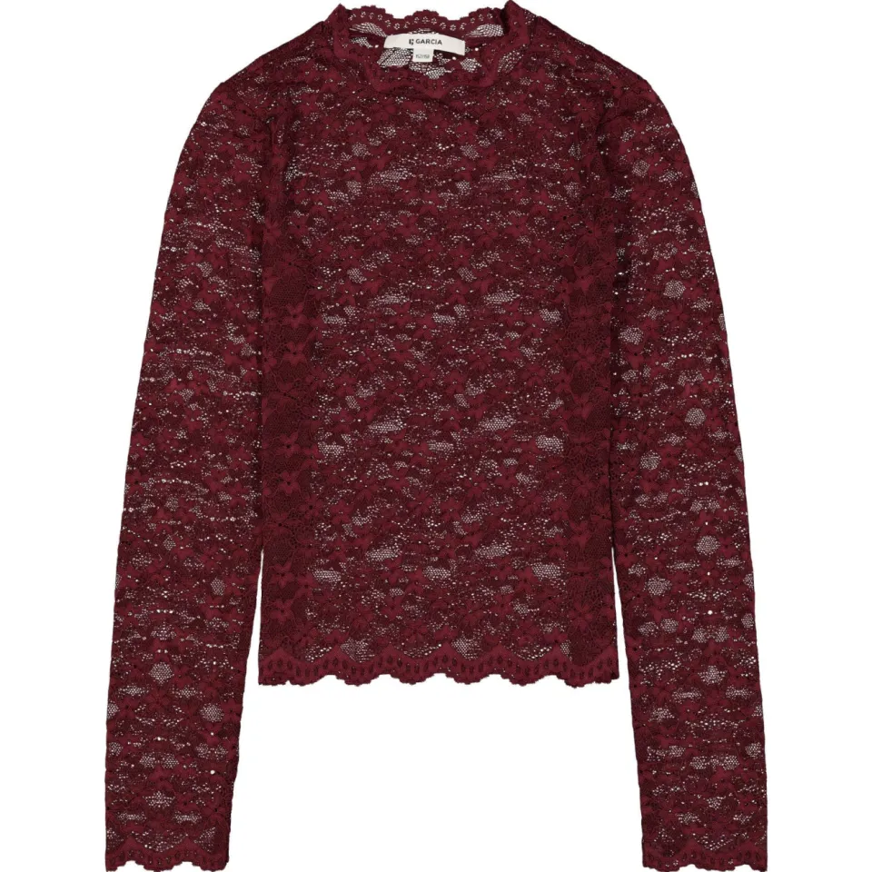 Garcia aansluitende longsleeve donkerrood, foto 2