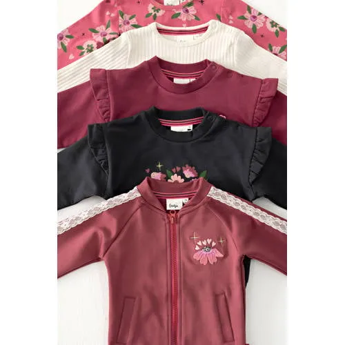Feetje sweater Moon Flower donkerblauw/roze, foto 4