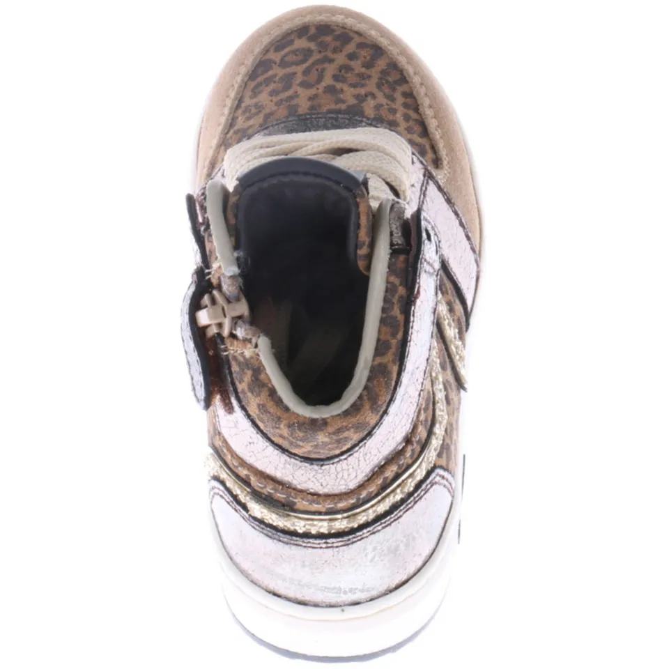 Pinocchio hoge sneakers beige panterprint, foto 4
