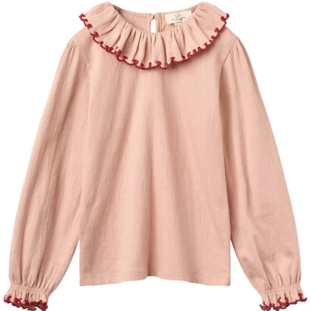 Copenhagen Colors rechtvallende longsleeve met ruches roze