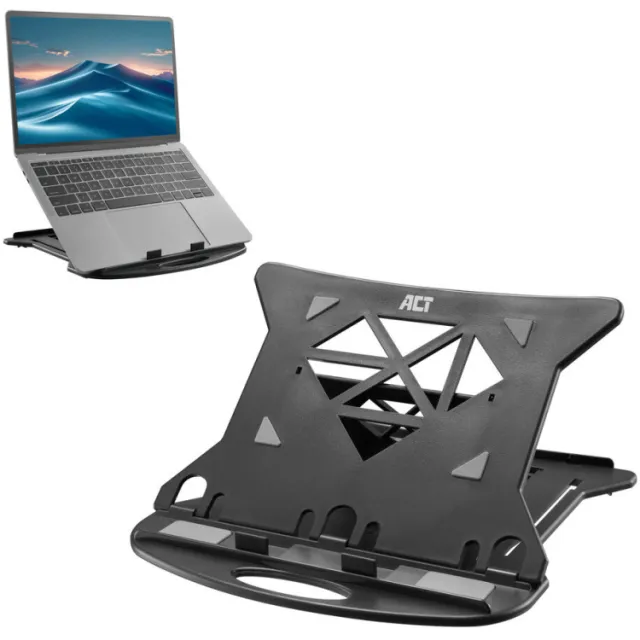 ACT AC8150 inklapbare laptopstandaard zwart