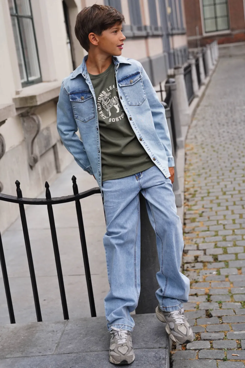 Like Flo longsleeve met print armygroen